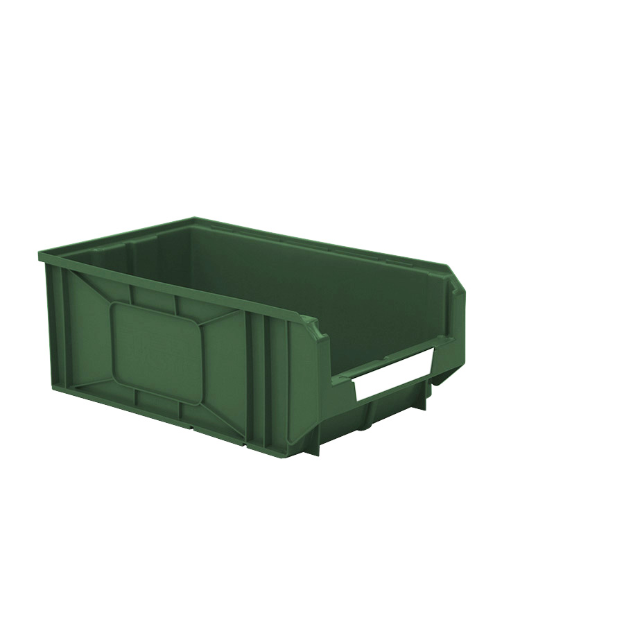 [041878] Caja plástica con apertura para almacenaje modelo Openbox K5 - Dim.: 298x485x189h mm - Verde