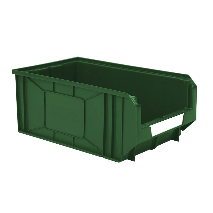 [041883] Caja plástica con apertura para almacenaje modelo Openbox K6 - Dim.: 372x600x250h mm - Verde