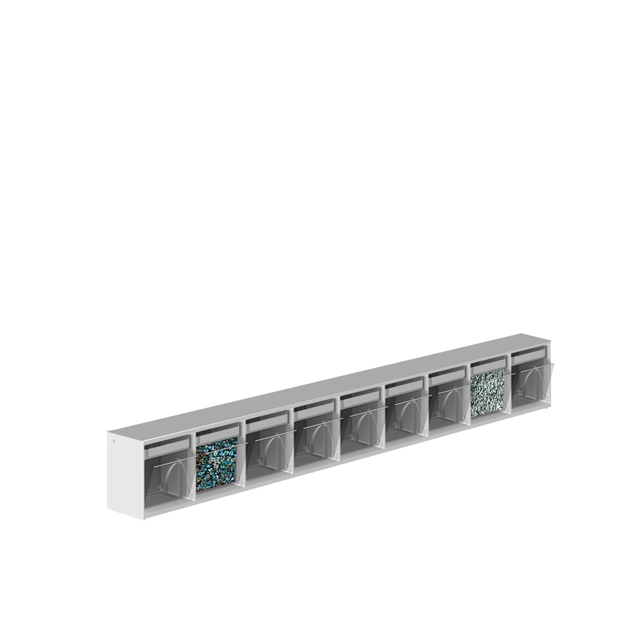 [041913] Cajonera plástica Unibox con 9 cajones basculantes - Dim.: 600x51x71h mm - Gris