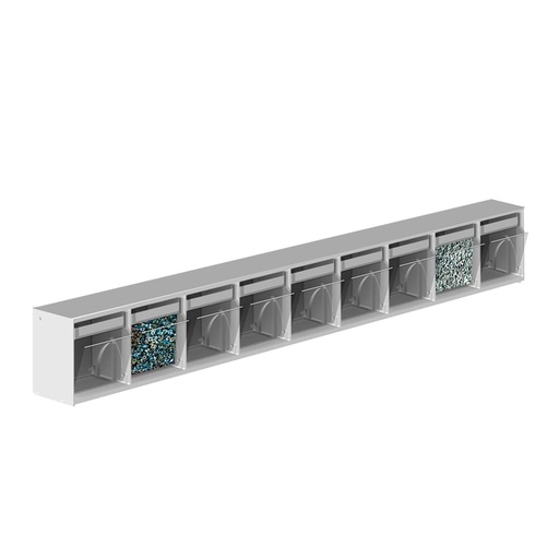 [041913] Cajonera plástica Unibox con 9 cajones basculantes - Dim.: 600x51x71h mm - Gris
