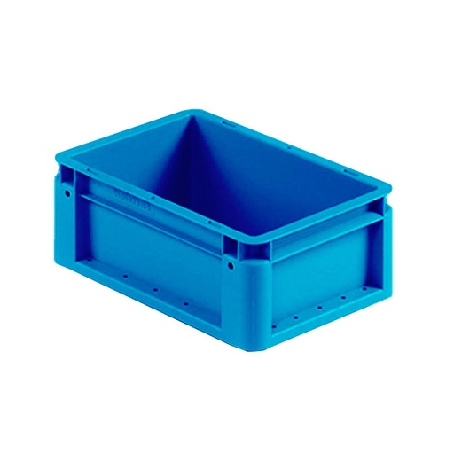 [041918] Caja plástica para transporte norma Europea serie Silverline con asas cerradas - Dim.: 300x200x120h mm - Azul