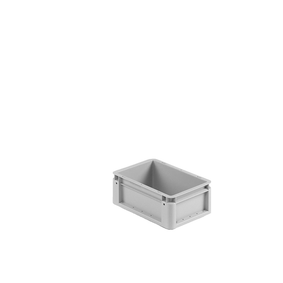 [041919] Caja plástica para transporte norma Europea serie Silverline con asas cerradas - Dim.: 300x200x120h mm - Gris