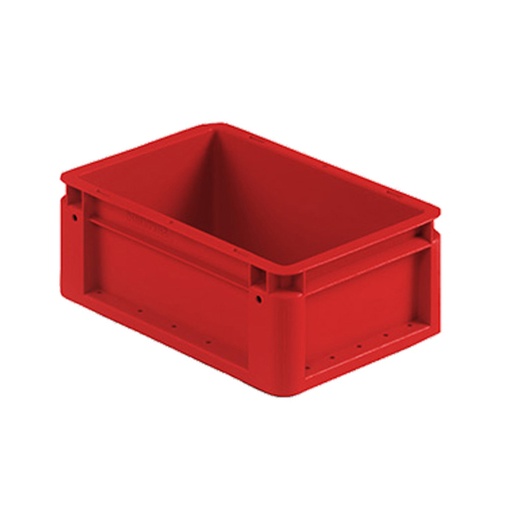 [041920] Caja plástica para transporte norma Europea serie Silverline con asas cerradas - Dim.: 300x200x120h mm - Rojo
