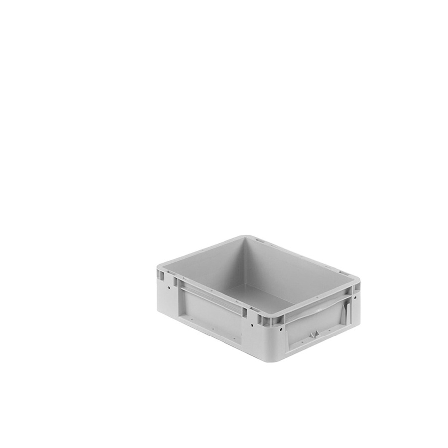 [041922] Caja plástica para transporte norma Europea serie Silverline con asas cerradas - Dim.: 400x300x120h mm - Gris