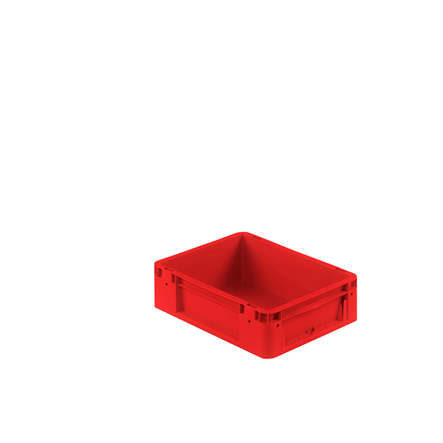 [041923] Caja plástica para transporte norma Europea serie Silverline con asas cerradas - Dim.: 400x300x120h mm - Rojo