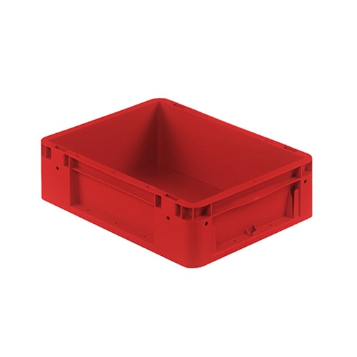 [041923] Caja plástica para transporte norma Europea serie Silverline con asas cerradas - Dim.: 400x300x120h mm - Rojo