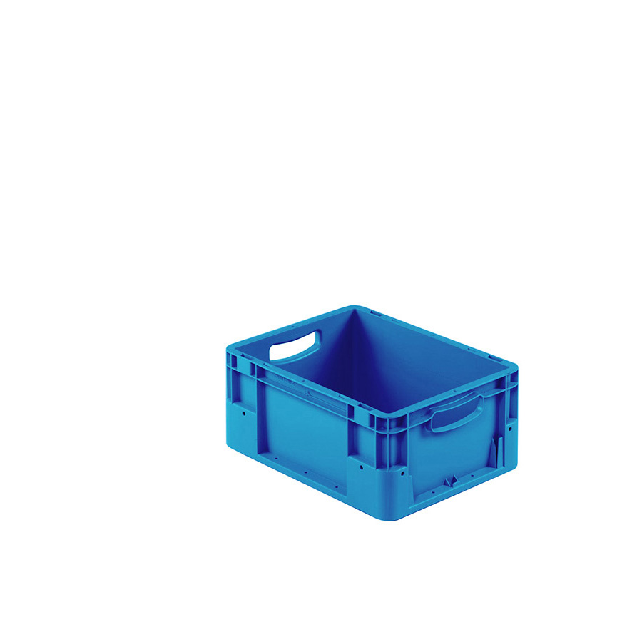 [041924] Caja plástica para transporte norma Europea serie Silverline con asas abiertas - Dim.: 400x300x180h mm - Azul