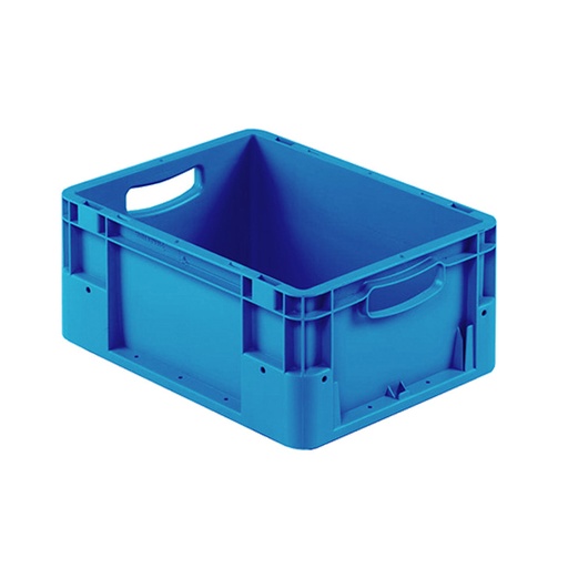[041924] Caja plástica para transporte norma Europea serie Silverline con asas abiertas - Dim.: 400x300x180h mm - Azul