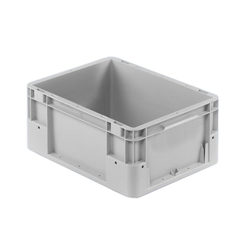 [041925] Caja plástica para transporte norma Europea serie Silverline con asas cerradas - Dim.: 400x300x180h mm - Gris