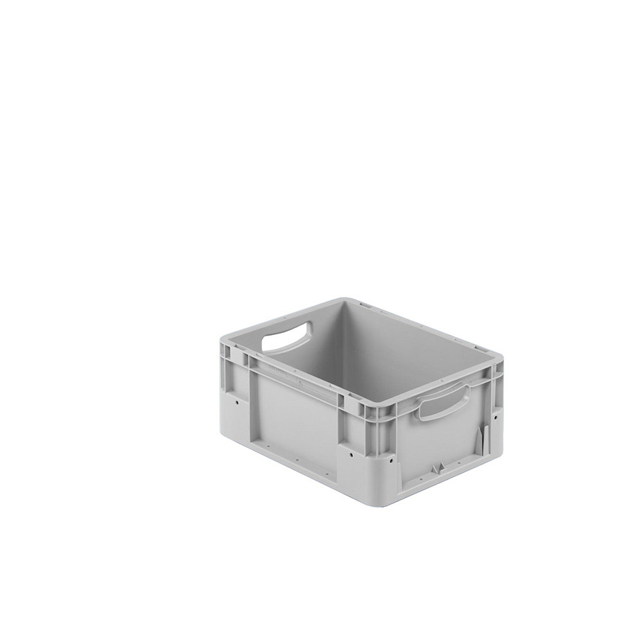 [041926] Caja plástica para transporte norma Europea serie Silverline con asas abiertas - Dim.: 400x300x180h mm - Gris