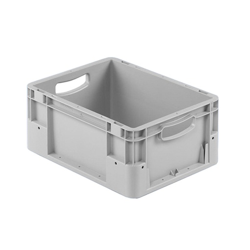 [041926] Caja plástica para transporte norma Europea serie Silverline con asas abiertas - Dim.: 400x300x180h mm - Gris