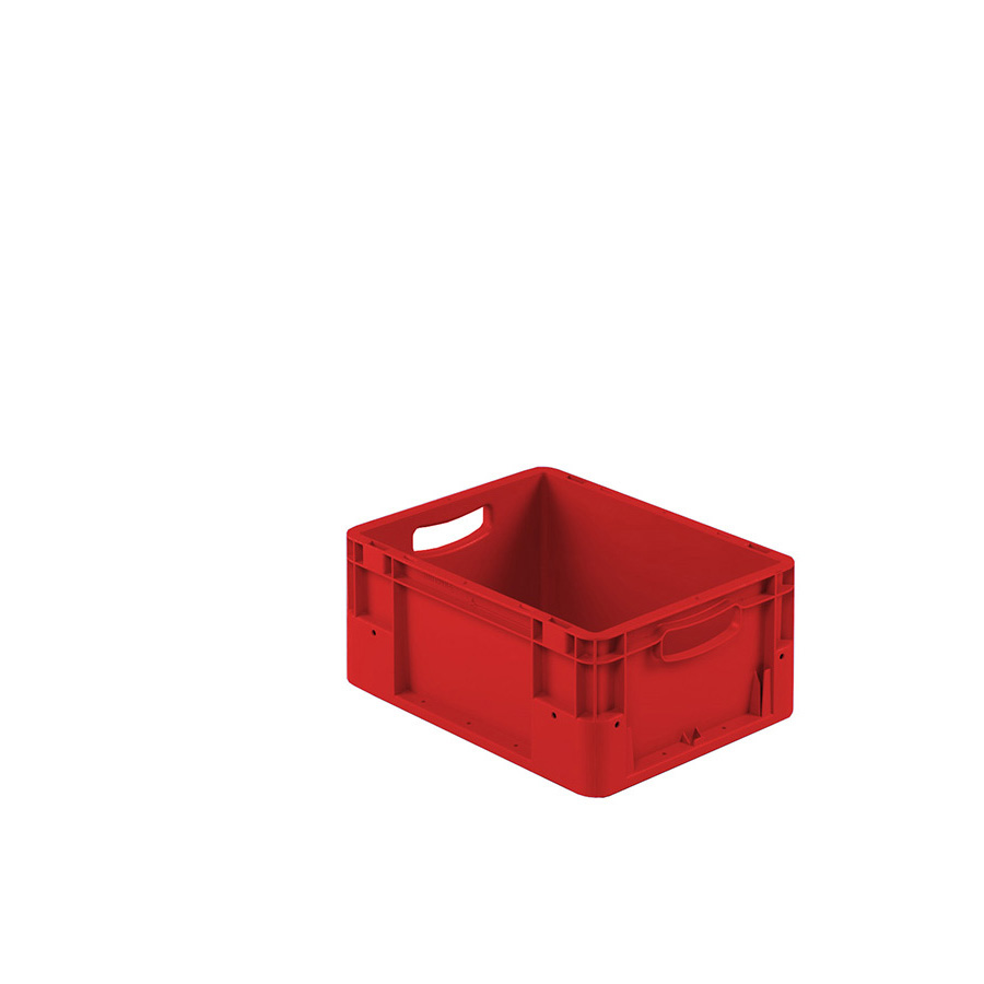 [041927] Caja plástica para transporte norma Europea serie Silverline con asas abiertas - Dim.: 400x300x180h mm - Rojo