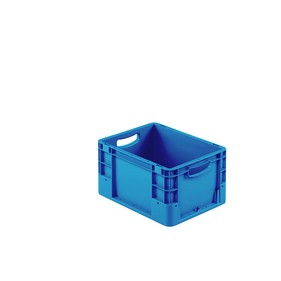 [041928] Caja plástica para transporte norma Europea serie Silverline con asas abiertas - Dim.: 400x300x220h mm - Azul