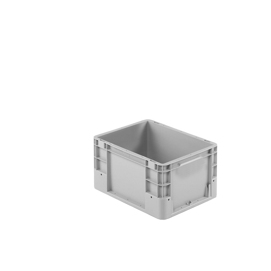 [041929] Caja plástica para transporte norma Europea serie Silverline con asas cerradas - Dim.: 400x300x220h mm - Gris