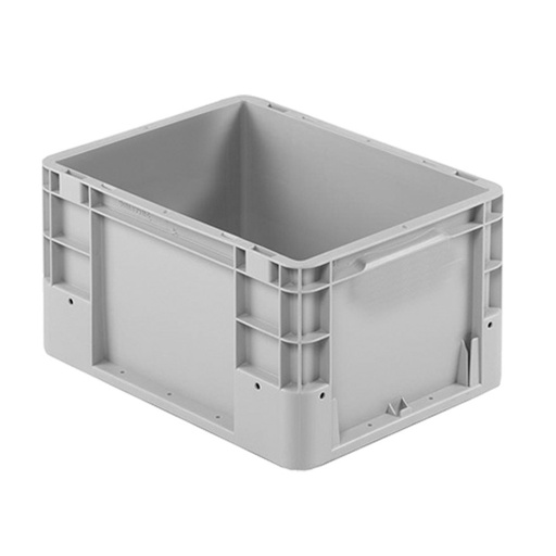[041929] Caja plástica para transporte norma Europea serie Silverline con asas cerradas - Dim.: 400x300x220h mm - Gris