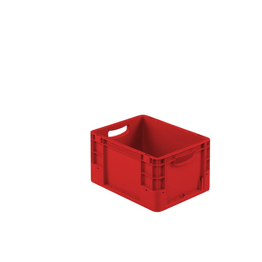 [041931] Caja plástica para transporte norma Europea serie Silverline con asas abiertas - Dim.: 400x300x220h mm - Rojo