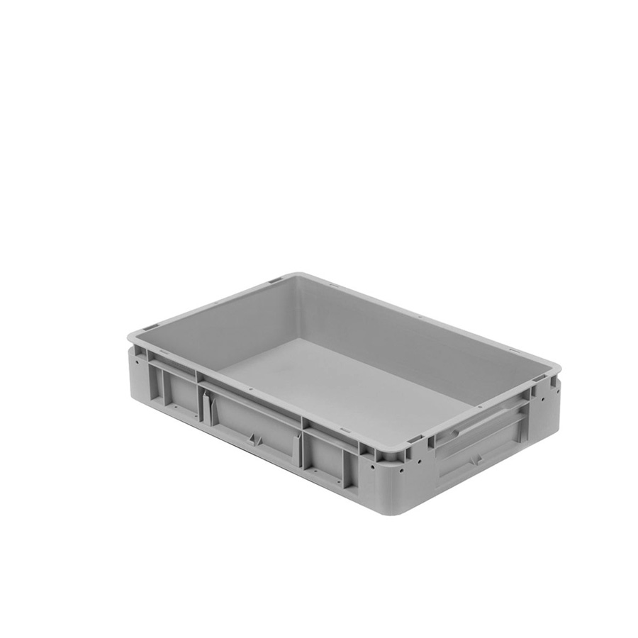 [041933] Caja plástica para transporte norma Europea serie Silverline con asas cerradas - Dim.: 600x400x120h mm - Gris