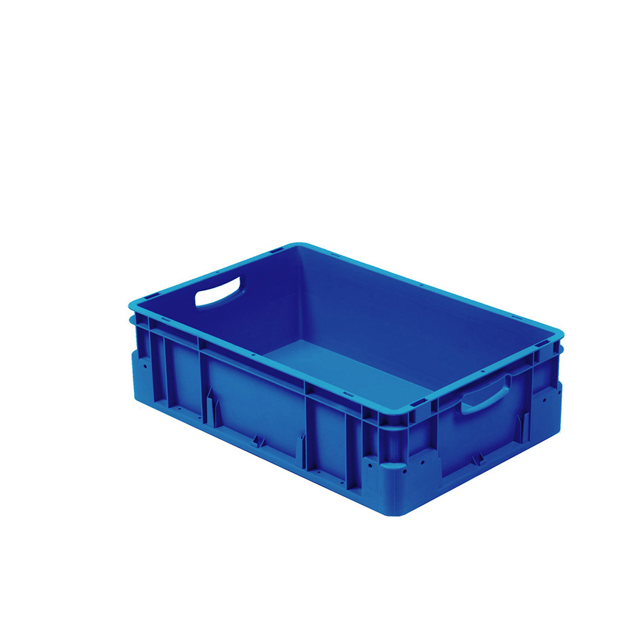 [041936] Caja plástica para transporte norma Europea serie Silverline con asas abiertas - Dim.: 600x400x180h mm - Azul