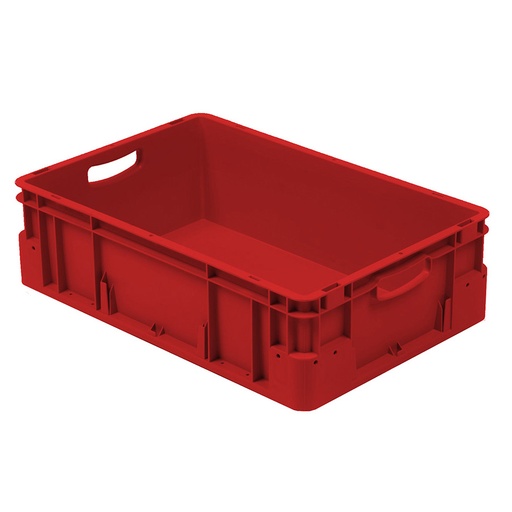 [041939] Caja plástica para transporte norma Europea serie Silverline con asas abiertas - Dim.: 600x400x180h mm - Rojo
