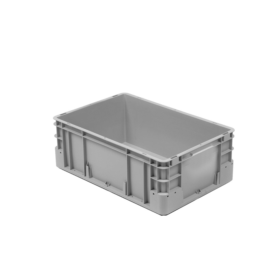 [041941] Caja plástica para transporte norma Europea serie Silverline con asas cerradas - Dim.: 600x400x220h mm - Gris