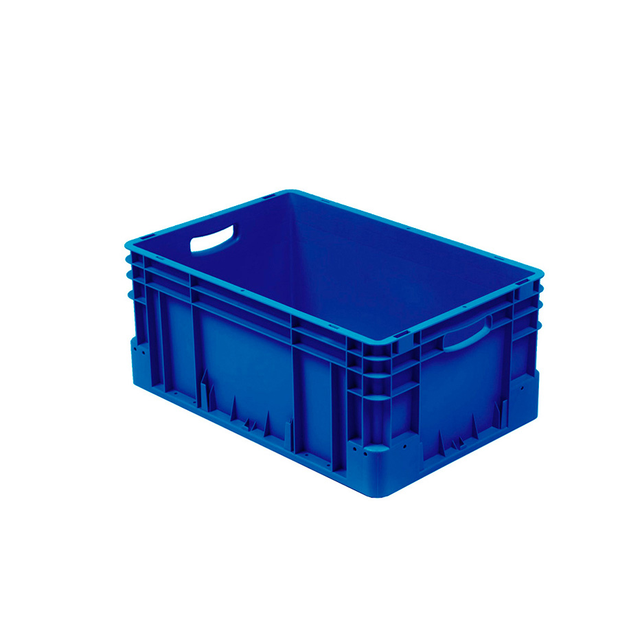 [041944] Caja plástica para transporte norma Europea serie Silverline con asas abiertas - Dim.: 600x400x270h mm - Azul