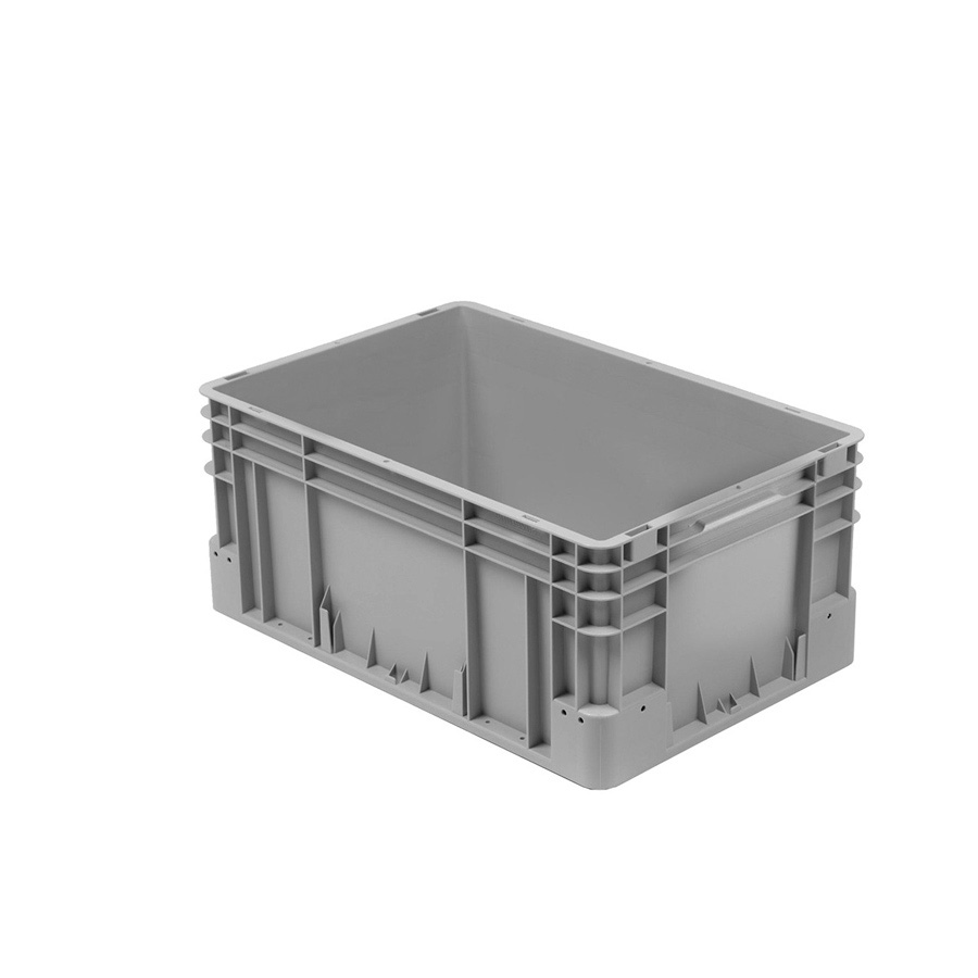 [041945] Caja plástica para transporte norma Europea serie Silverline con asas cerradas - Dim.: 600x400x270h mm - Gris