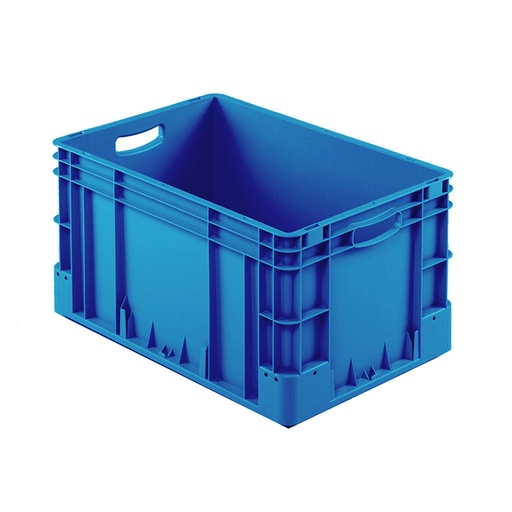 [041948] Caja plástica para transporte norma Europea serie Silverline con asas abiertas - Dim.: 600x400x320h mm - Azul