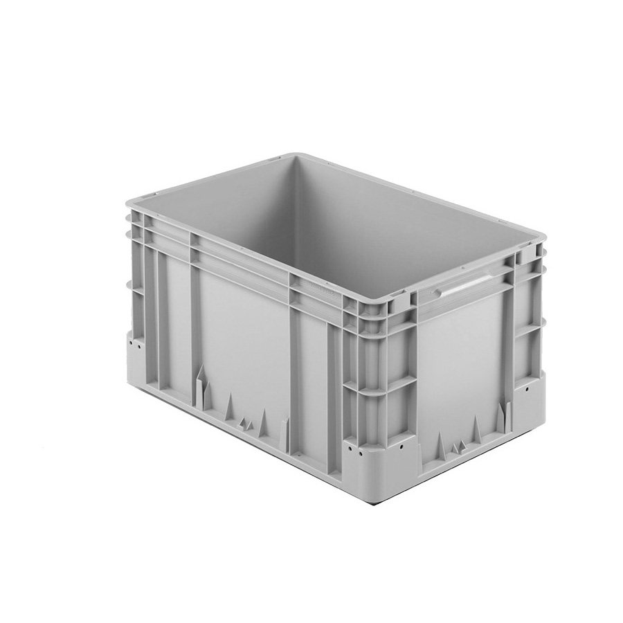 [041949] Caja plástica para transporte norma Europea serie Silverline con asas cerradas - Dim.: 600x400x320h mm - Gris
