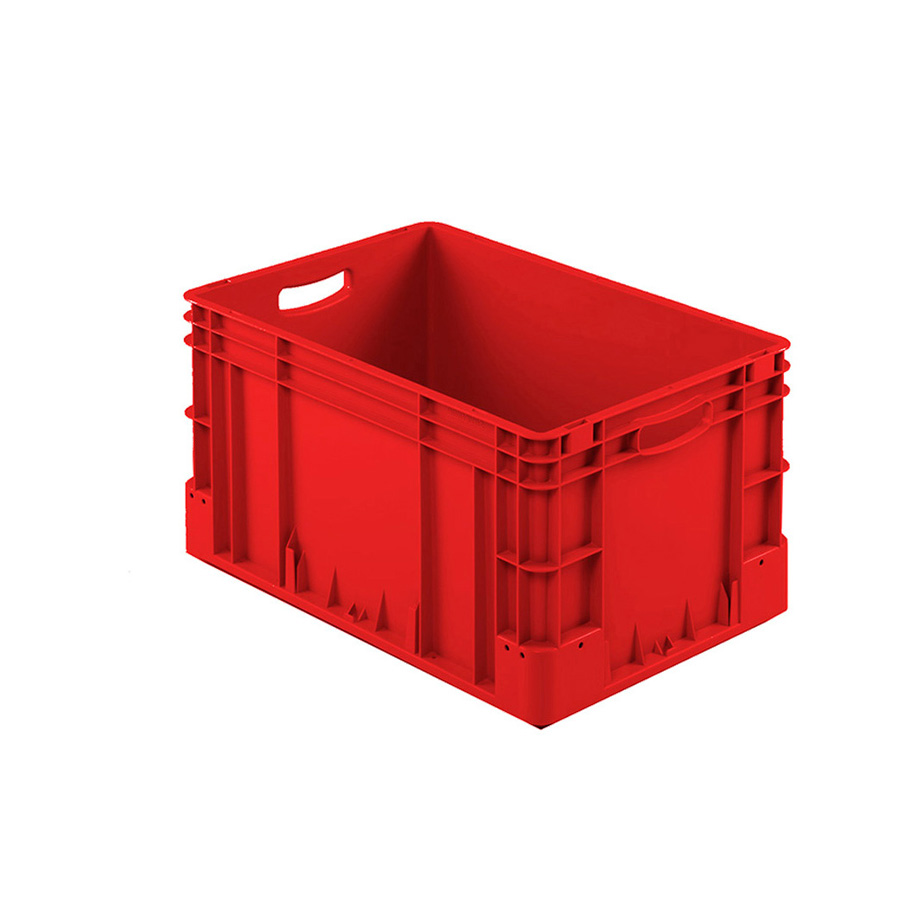 [041951] Caja plástica para transporte norma Europea serie Silverline con asas abiertas - Dim.: 600x400x320h mm - Rojo
