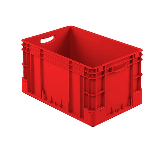 [041951] Caja plástica para transporte norma Europea serie Silverline con asas abiertas - Dim.: 600x400x320h mm - Rojo