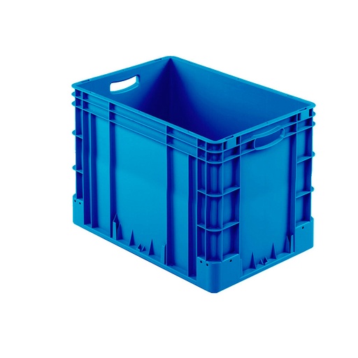 [041952] Caja plástica para transporte norma Europea serie Silverline con asas abiertas - Dim.: 600x400x420h mm - Azul