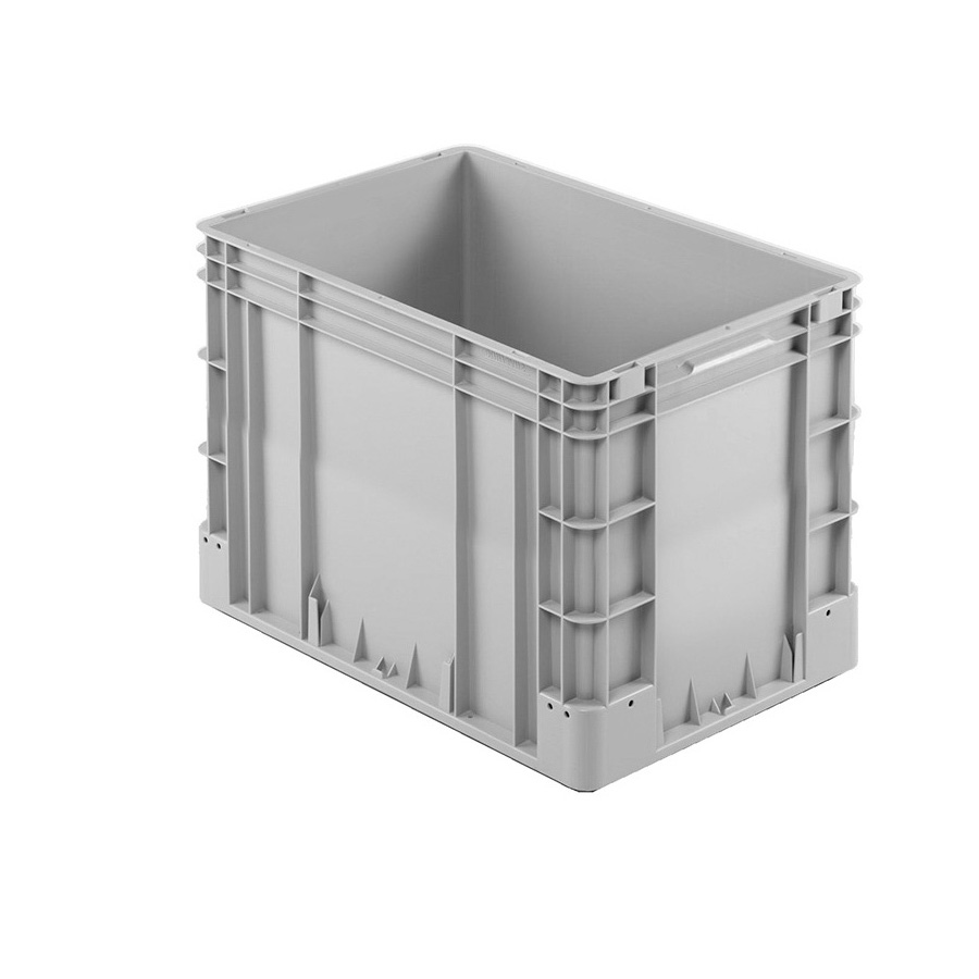 [041953] Caja plástica para transporte norma Europea serie Silverline con asas cerradas - Dim.: 600x400x420h mm - Gris