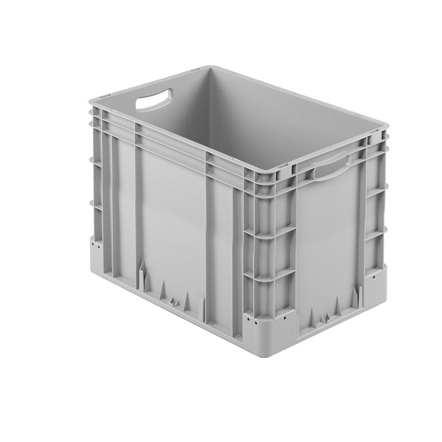 [041954] Caja plástica para transporte norma Europea serie Silverline con asas abiertas - Dim.: 600x400x420h mm - Gris
