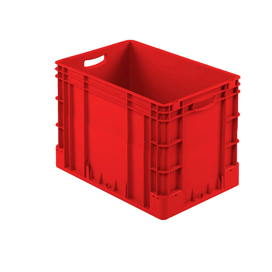 [041955] Caja plástica para transporte norma Europea serie Silverline con asas abiertas - Dim.: 600x400x420h mm - Rojo