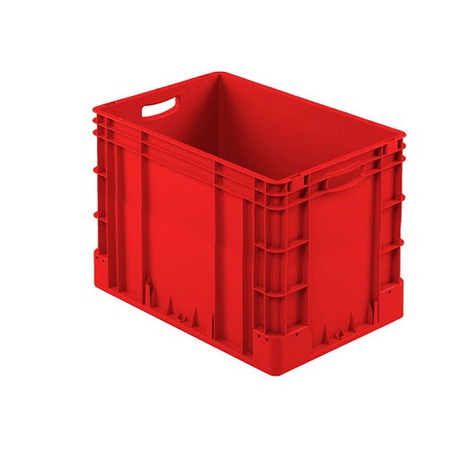 [041955] Caja plástica para transporte norma Europea serie Silverline con asas abiertas - Dim.: 600x400x420h mm - Rojo