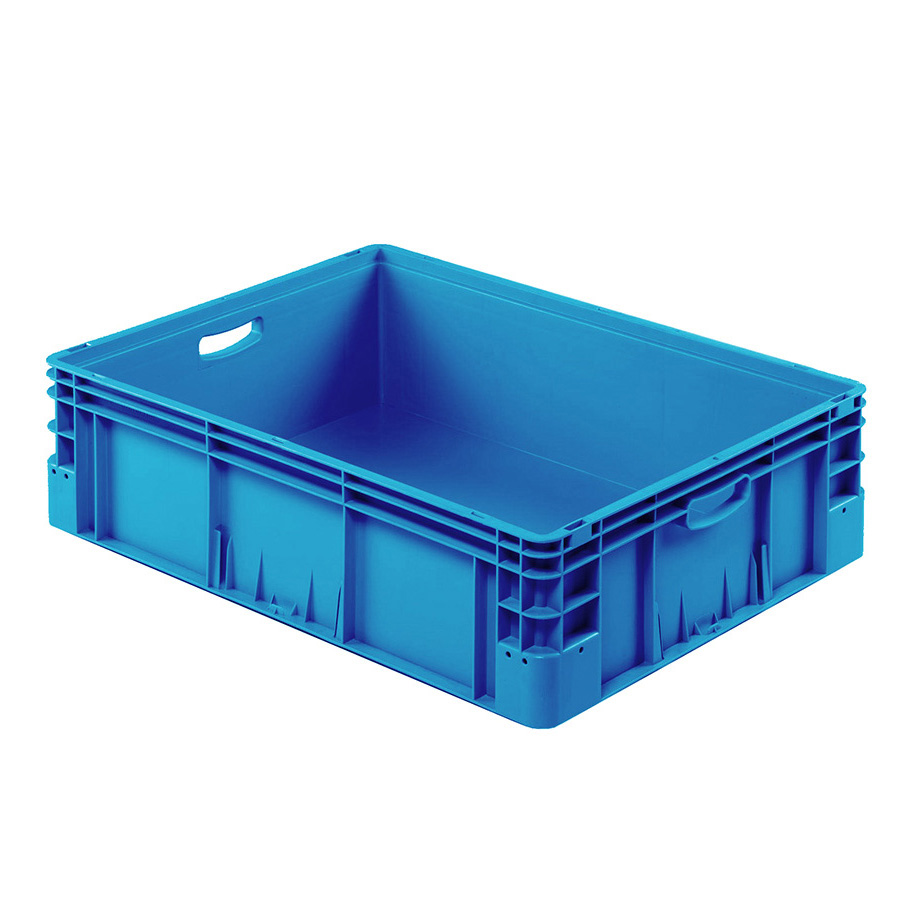 [041956] Caja plástica para transporte norma Europea serie Silverline con asas abiertas - Dim.: 800x600x220h mm - Azul