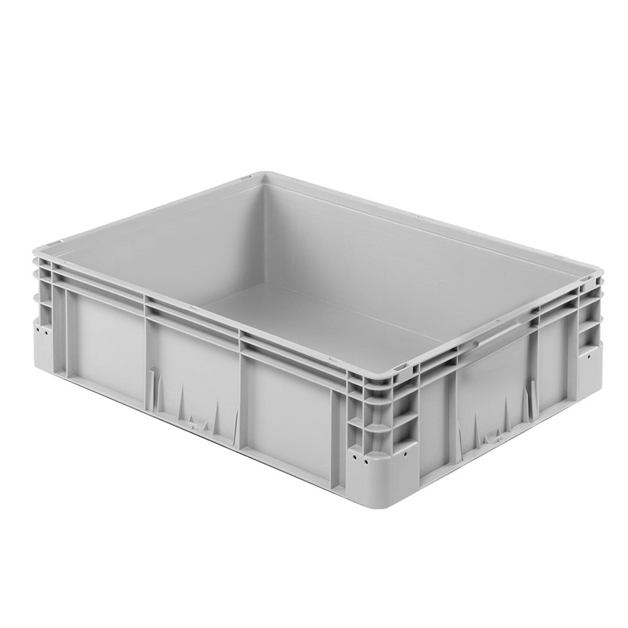 [041957] Caja plástica para transporte norma Europea serie Silverline con asas cerradas - Dim.: 800x600x220h mm - Gris