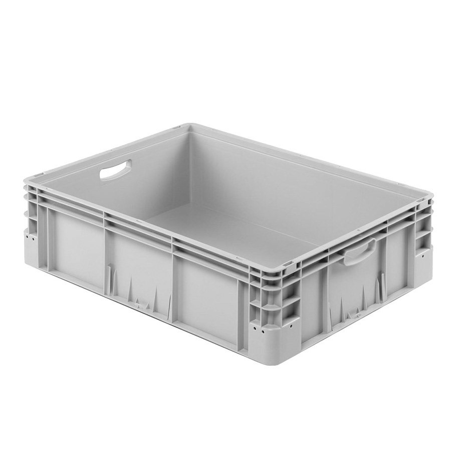 [041958] Caja plástica para transporte norma Europea serie Silverline con asas abiertas - Dim.: 800x600x220h mm - Gris