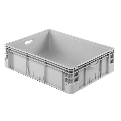 [041958] Caja plástica para transporte norma Europea serie Silverline con asas abiertas - Dim.: 800x600x220h mm - Gris