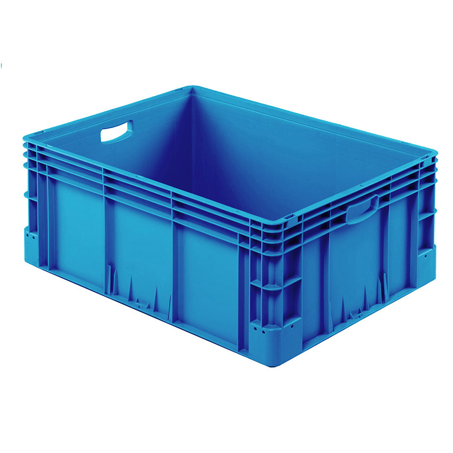 [041959] Caja plástica para transporte norma Europea serie Silverline con asas abiertas - Dim.: 800x600x320h mm - Azul