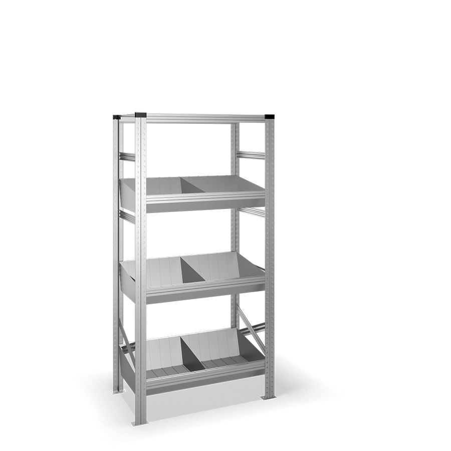 [041974] Estantería metálica con 4 estantes - Dim.: 0900x500x1972h mm - acero galvanizado