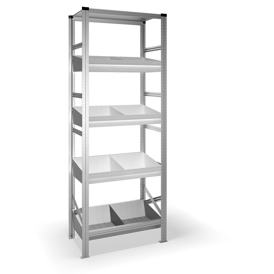 [041976] Estantería metálica con 5 estantes - Dim.: 0900x500x2500h mm - acero galvanizado