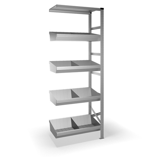 [041977] Estantería metálica adicional con 5 estantes - Dim.: 0900x500x2500h mm - acero galvanizado