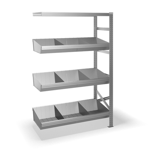[041979] Estantería metálica adicional con 4 estantes - Dim.: 1200x500x1972h mm - acero galvanizado