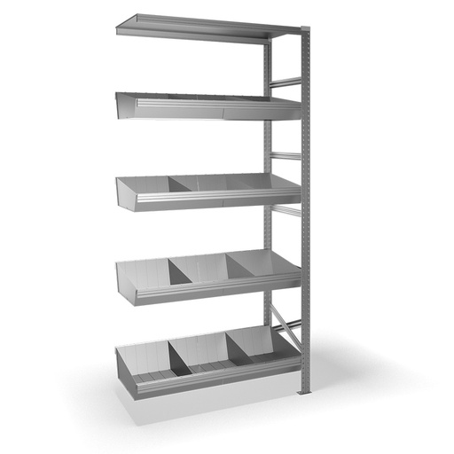 [041981] Estantería metálica adicional con 5 estantes - Dim.: 1200x500x2500h mm - acero galvanizado