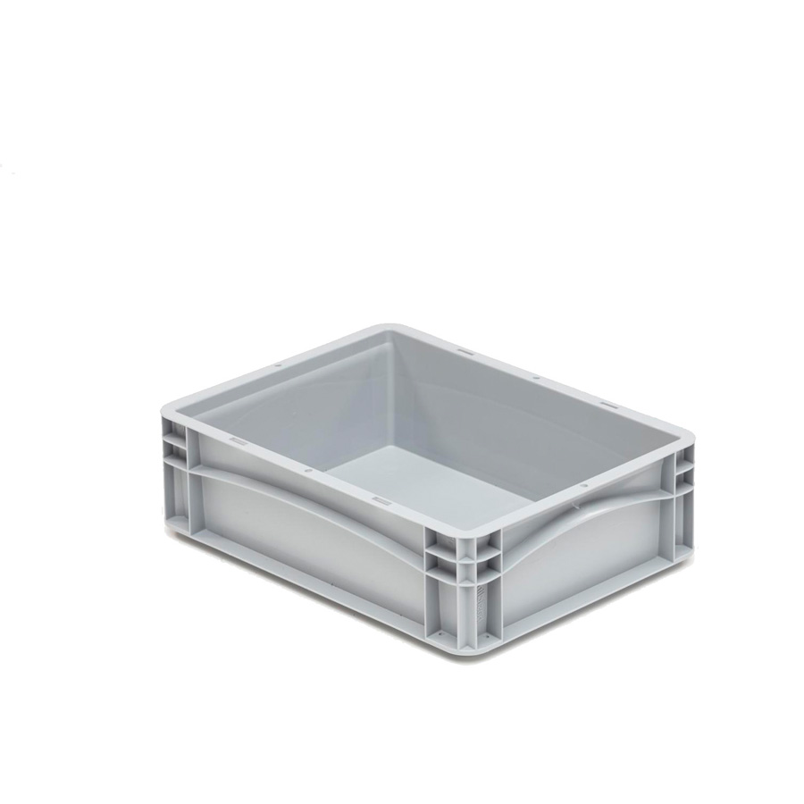 [041986] Caja plástica para transporte serie Basicline con paredes lisas y asas cerradas - Dim.: 400x300x120h mm - Gris claro