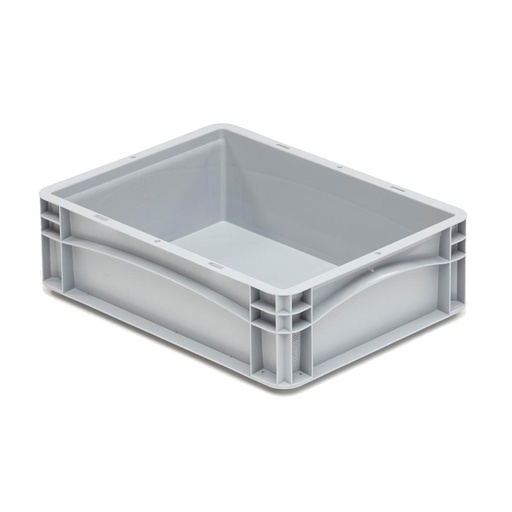 [041986] Caja plástica para transporte serie Basicline con paredes lisas y asas cerradas - Dim.: 400x300x120h mm - Gris claro