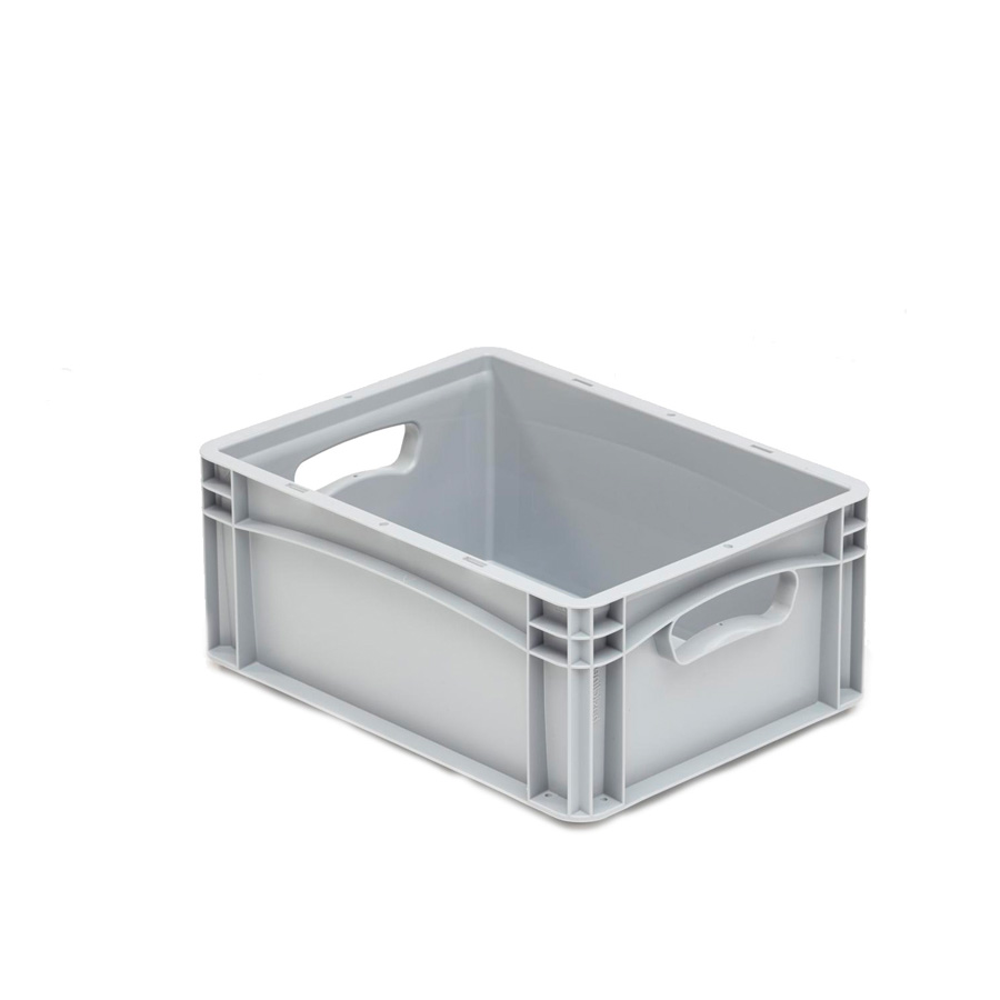 [041987] Caja plástica para transporte serie Basicline con paredes lisas y asas abiertas - Dim.: 400x300x170h mm - Gris claro
