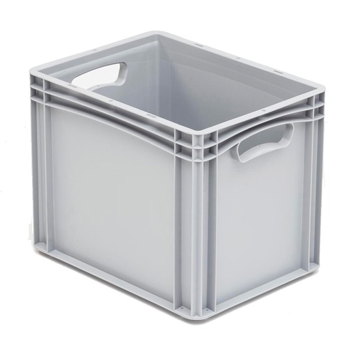 [041990] Caja plástica para transporte serie Basicline con paredes lisas y asas abiertas - Dim.: 400x300x320h mm - Gris claro