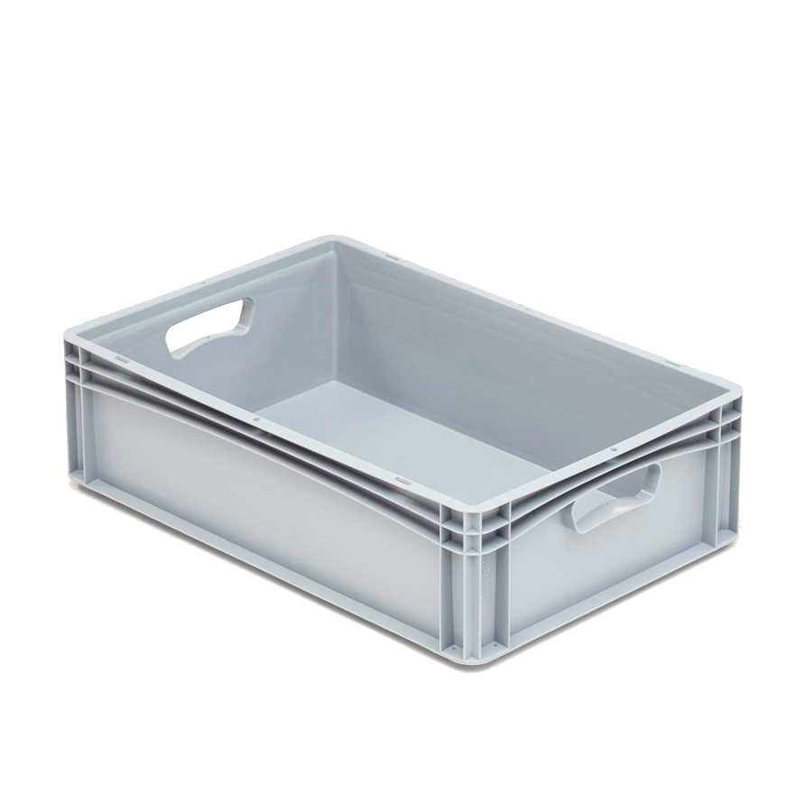 [041999] Caja plástica para transporte serie Basicline con paredes lisas y asas abiertas - Dim.: 600x400x170h mm - Gris claro